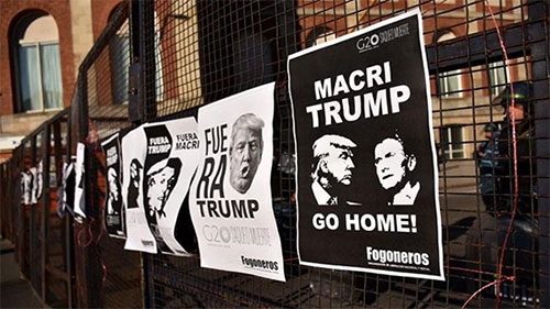 fuera Trump Argentinos queman bandera de EEUU en protesta anti-G20